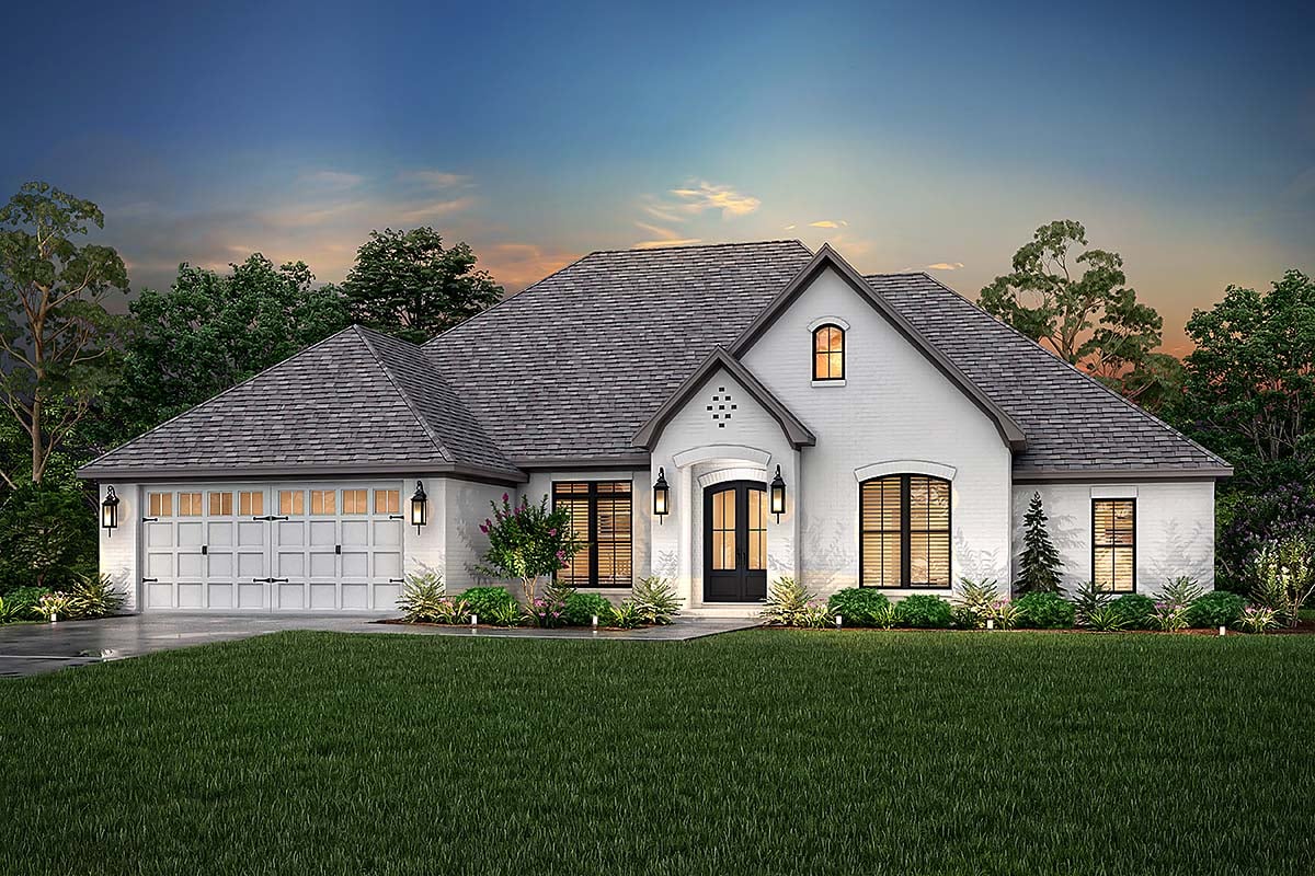 European, French Country Plan with 2380 Sq. Ft., 4 Bedrooms, 3 Bathrooms, 2 Car Garage Elevation