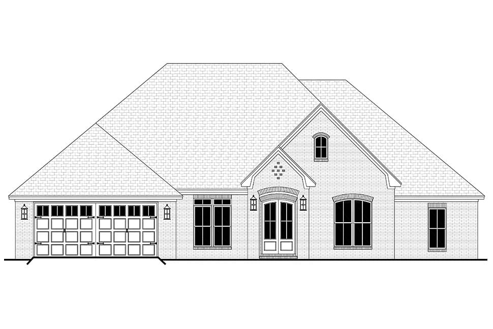 European, French Country Plan with 2380 Sq. Ft., 4 Bedrooms, 3 Bathrooms, 2 Car Garage Picture 4