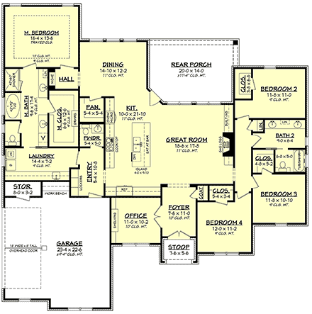 House Plan 51955 First Level Plan