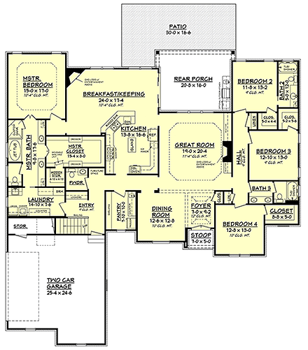 House Plan 51962 First Level Plan