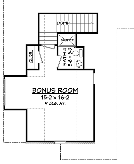 House Plan 51962 Second Level Plan