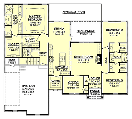 House Plan 51966 First Level Plan