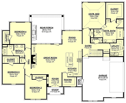 House Plan 51967 First Level Plan