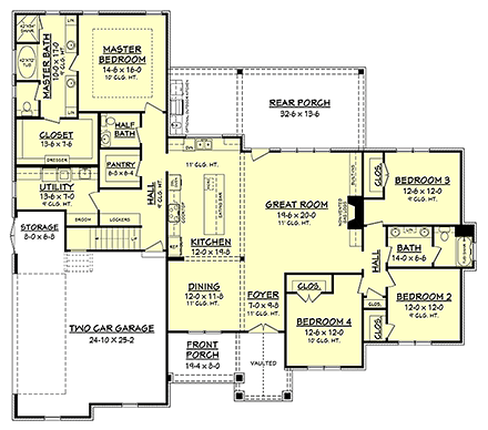 House Plan 51968 First Level Plan