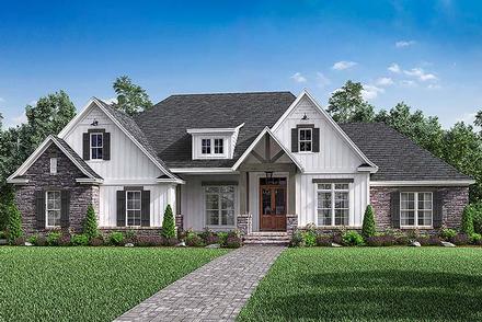 Country Craftsman Farmhouse Southern Traditional Elevation of Plan 51968