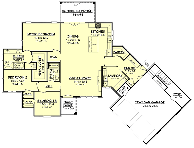 Country French Country Traditional Level One of Plan 51969