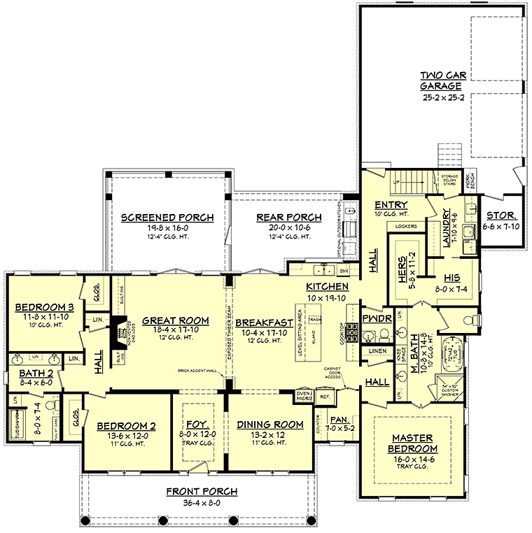 House Plan 51970 Level One
