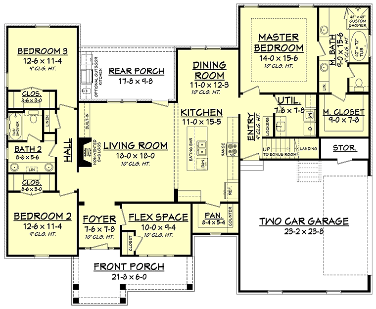 Country Craftsman Traditional Level One of Plan 51971