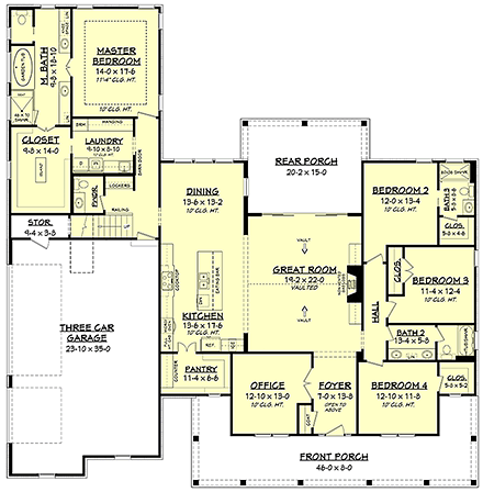 House Plan 51974 First Level Plan