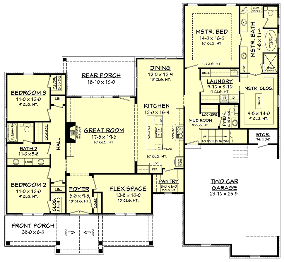 Country Craftsman French Country Level One of Plan 51975