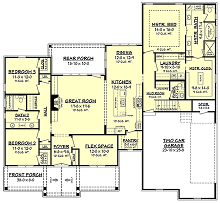 House Plan 51975 First Level Plan