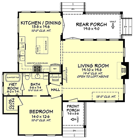 House Plan 51976 First Level Plan