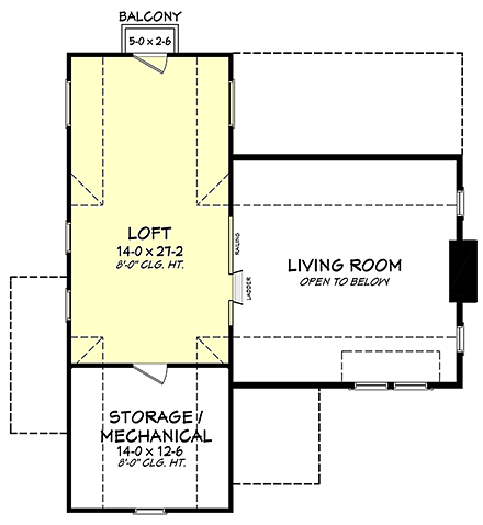 House Plan 51976 Second Level Plan