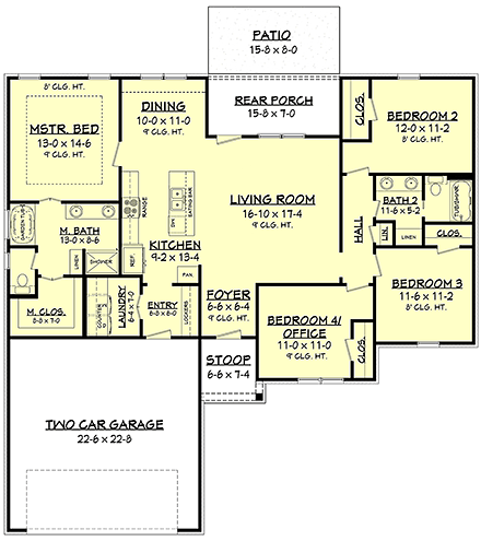 House Plan 51977 First Level Plan