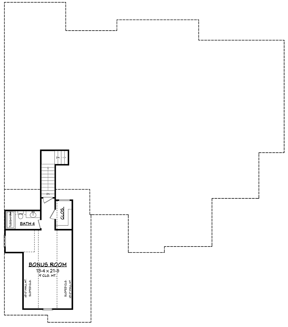 Cottage Craftsman Southern Level Two of Plan 51978