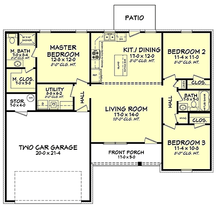 House Plan 51980 First Level Plan