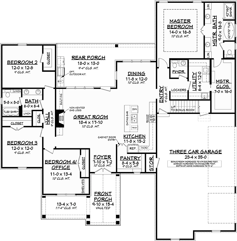 House Plan 51981 Alternate Level One