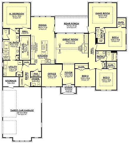 House Plan 51983 First Level Plan