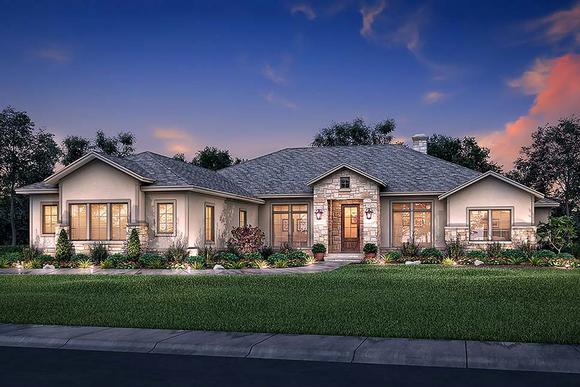Country, Ranch, Traditional House Plan 51983 with 4 Beds, 4 Baths, 3 Car Garage Elevation