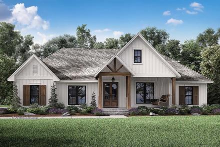 Country, Farmhouse, New American Style, Southern House Plan 51984 with 3 Beds, 3 Baths, 2 Car Garage