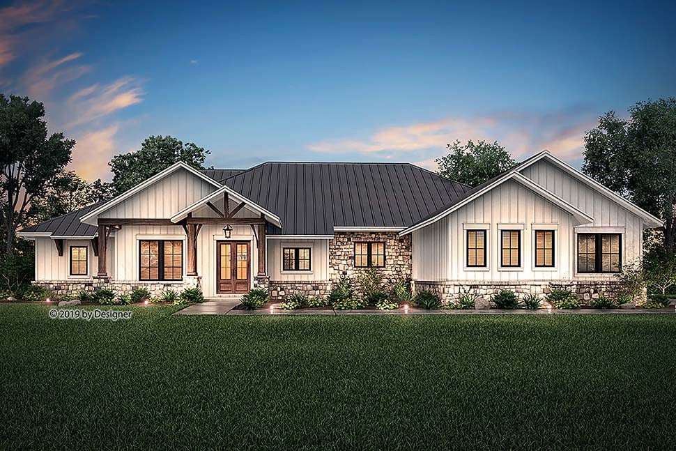 Ranch Style House Plan 51987 With 3366 Sq Ft 4 Bed 3 Bath 1