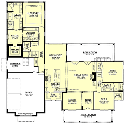 House Plan 51988 First Level Plan