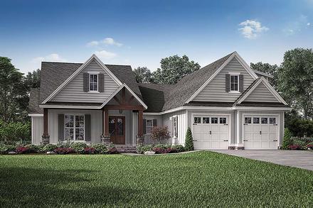 Cottage Country Craftsman Elevation of Plan 51990