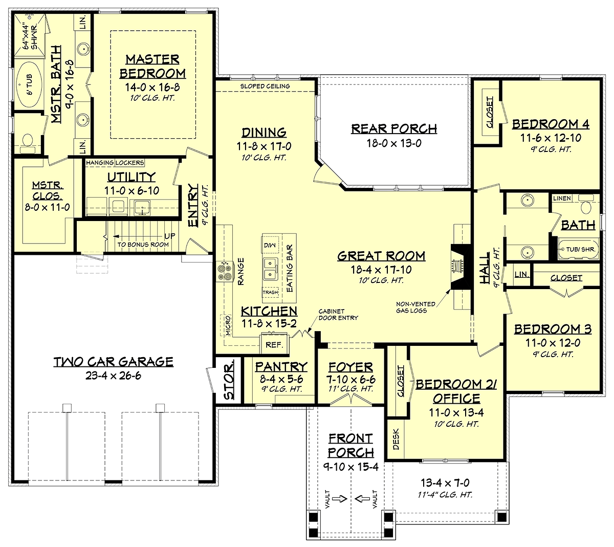 Country Farmhouse Traditional Level One of Plan 51991