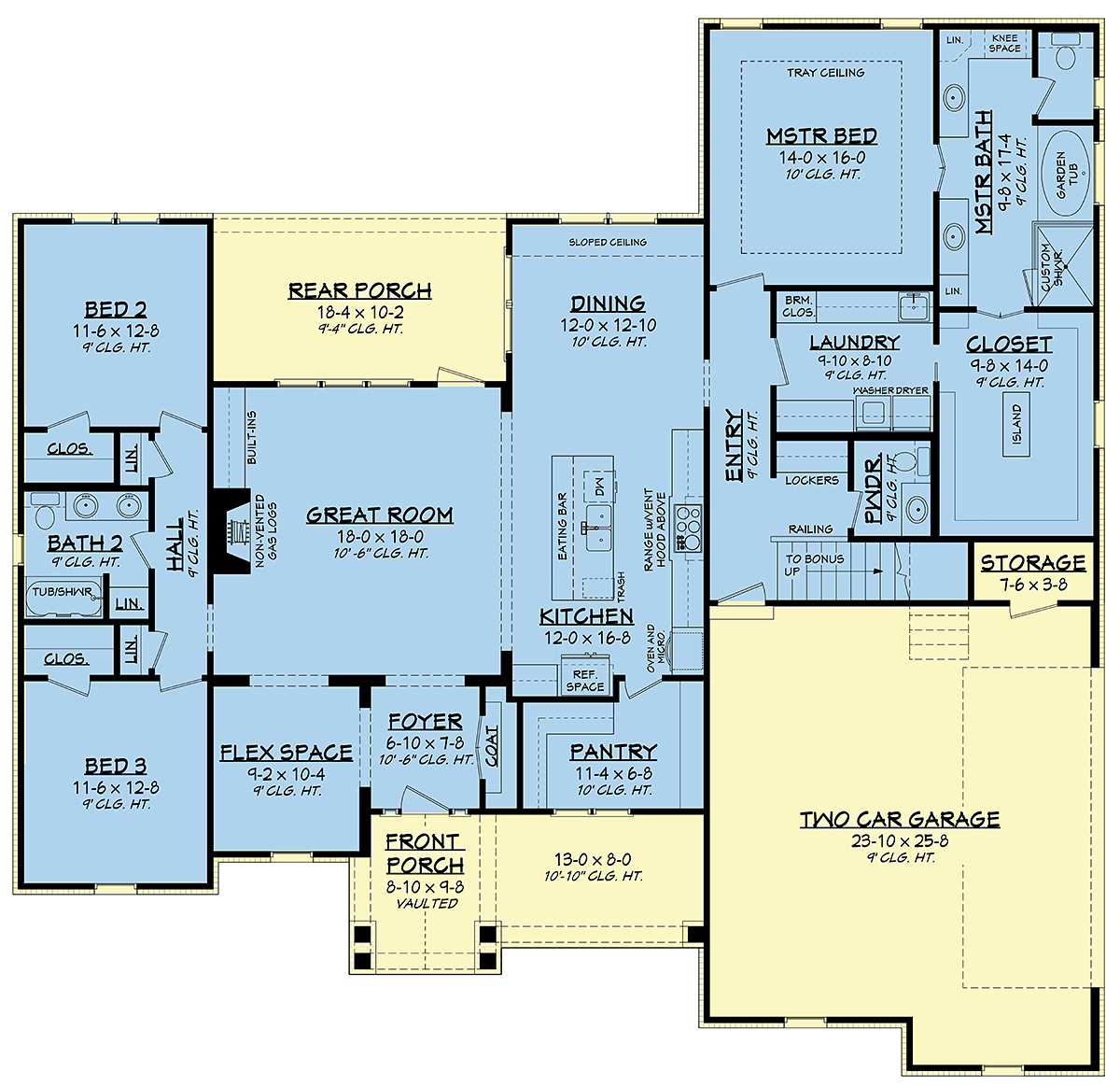 Country Craftsman Farmhouse New American Style Level One of Plan 51992