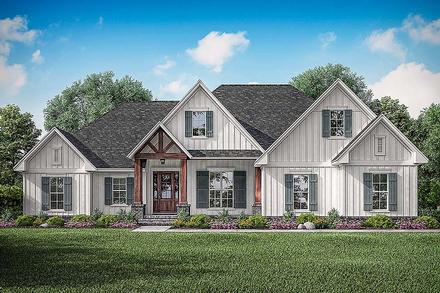 Country Craftsman Farmhouse Elevation of Plan 51992