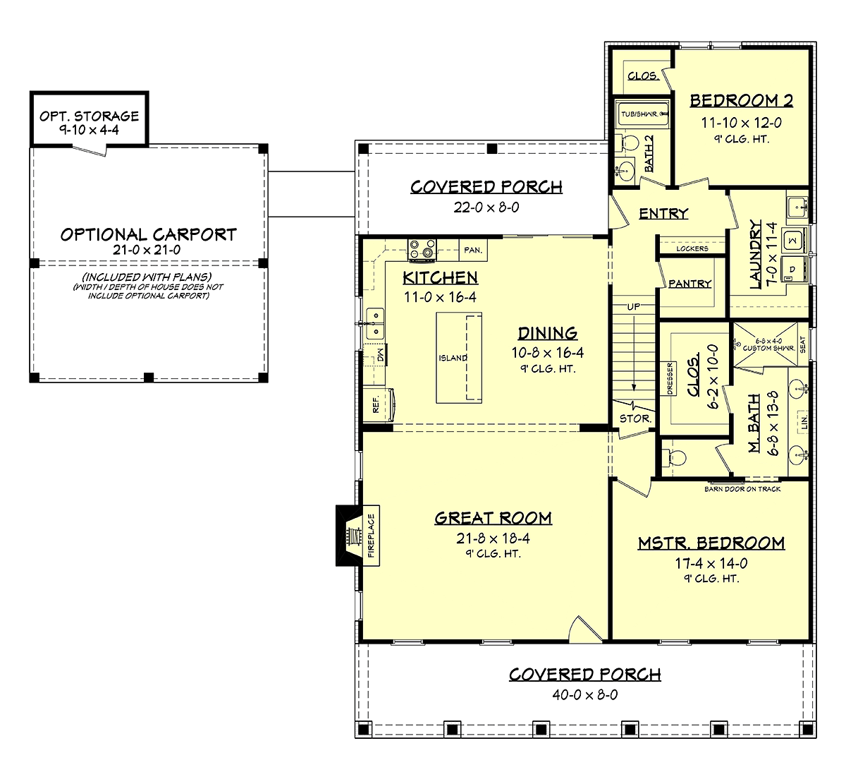 Country Farmhouse Traditional Level One of Plan 51994