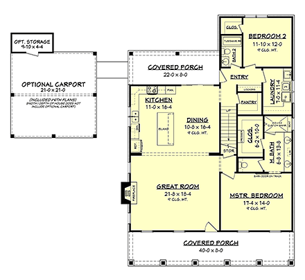 House Plan 51994 First Level Plan