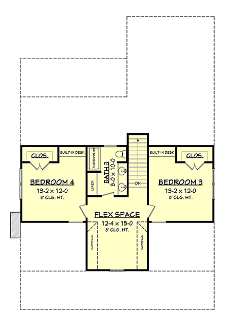 House Plan 51994 Second Level Plan