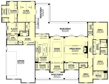 House Plan 51996 First Level Plan