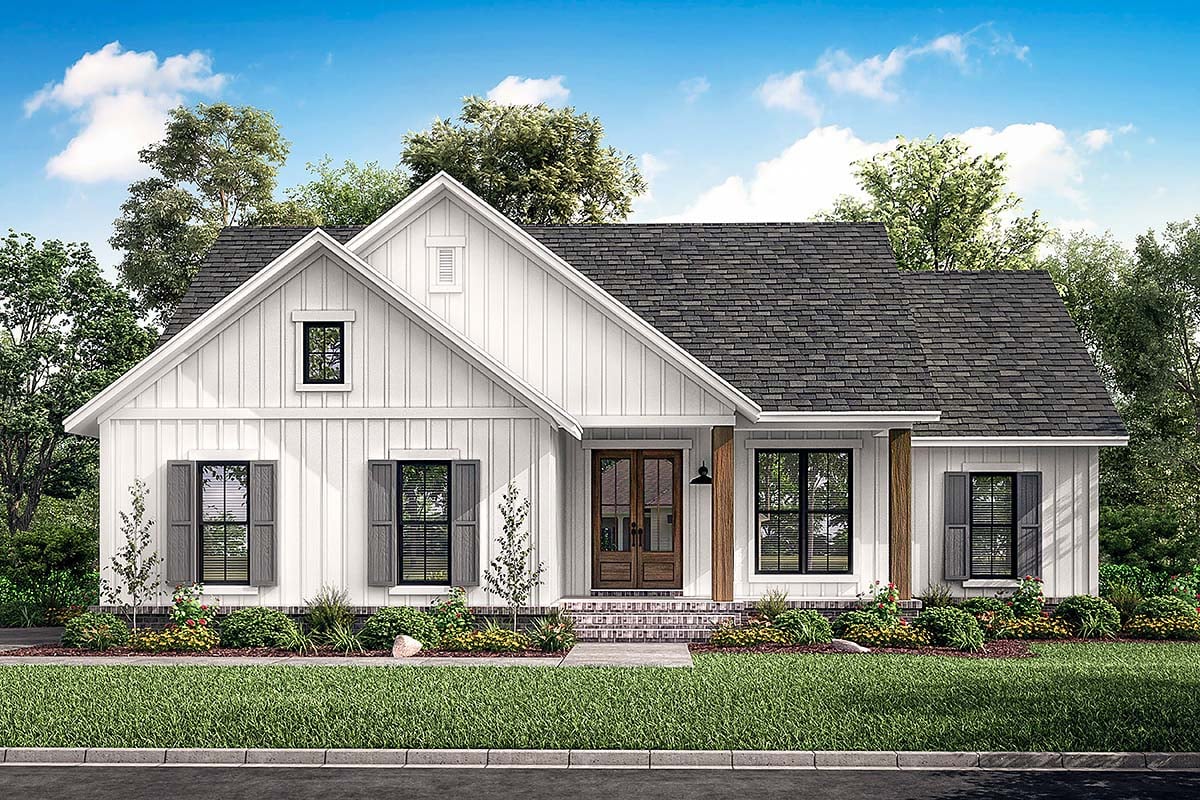 Traditional Style House Plan 51997 With 3 Bed 2 Bath 2 Car Garage
