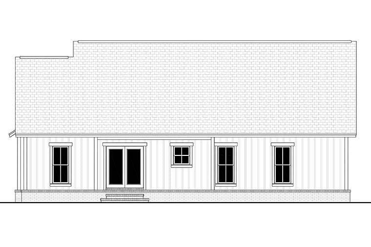 Country Farmhouse Southern Traditional Rear Elevation of Plan 51997