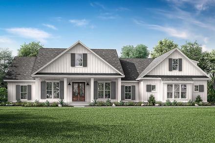 Country Farmhouse Southern Elevation of Plan 51998