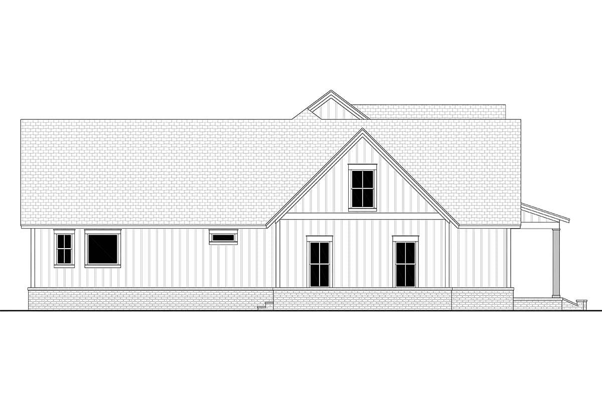 Country, Farmhouse, Southern Plan with 2763 Sq. Ft., 4 Bedrooms, 4 Bathrooms, 3 Car Garage Picture 3