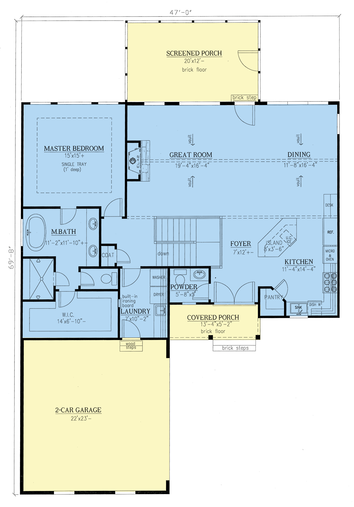 Country Farmhouse Level One of Plan 52001