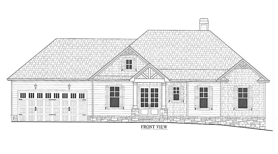 Bungalow, Cottage, Craftsman Plan with 2750 Sq. Ft., 4 Bedrooms, 3 Bathrooms, 3 Car Garage Picture 4