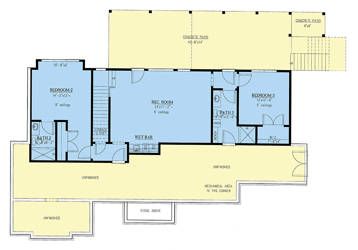 House Plan 52003 Lower Level