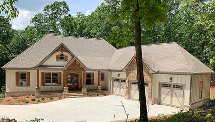 Country Craftsman French Country New American Style Elevation of Plan 52005