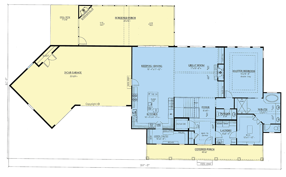 Craftsman Farmhouse Level One of Plan 52006