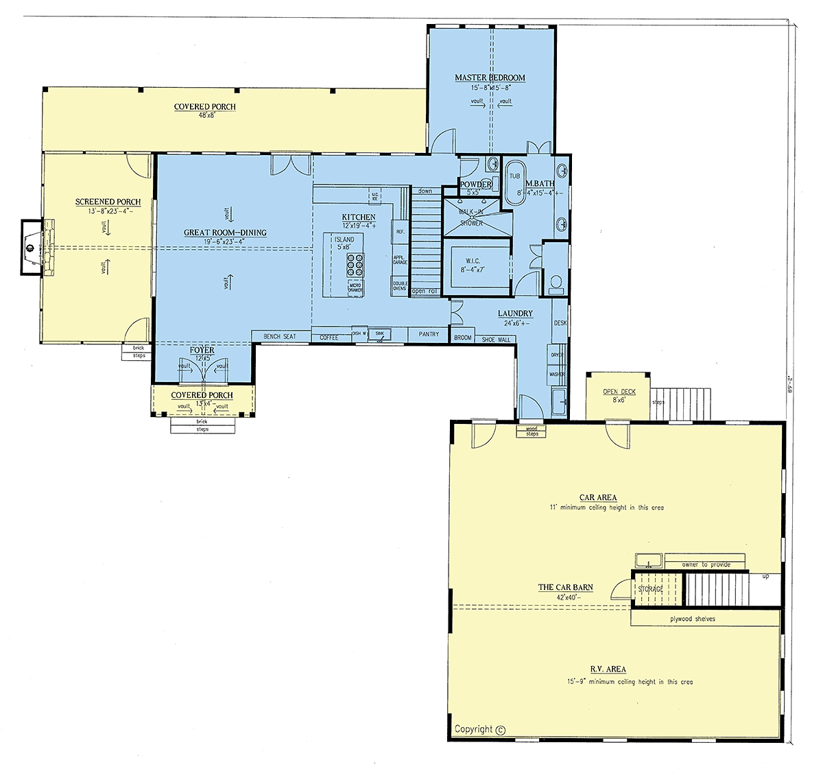 Country Craftsman Ranch Level One of Plan 52013