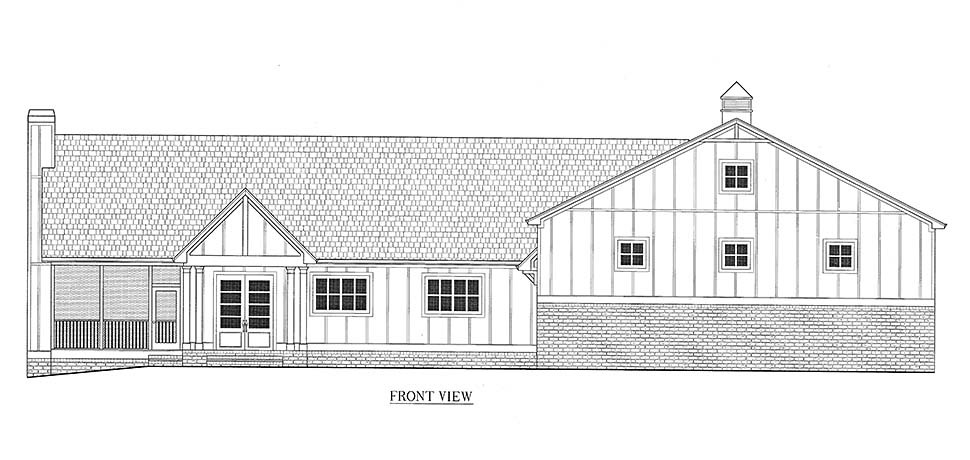 Country, Craftsman, Ranch Plan with 2995 Sq. Ft., 3 Bedrooms, 3 Bathrooms, 3 Car Garage Picture 2