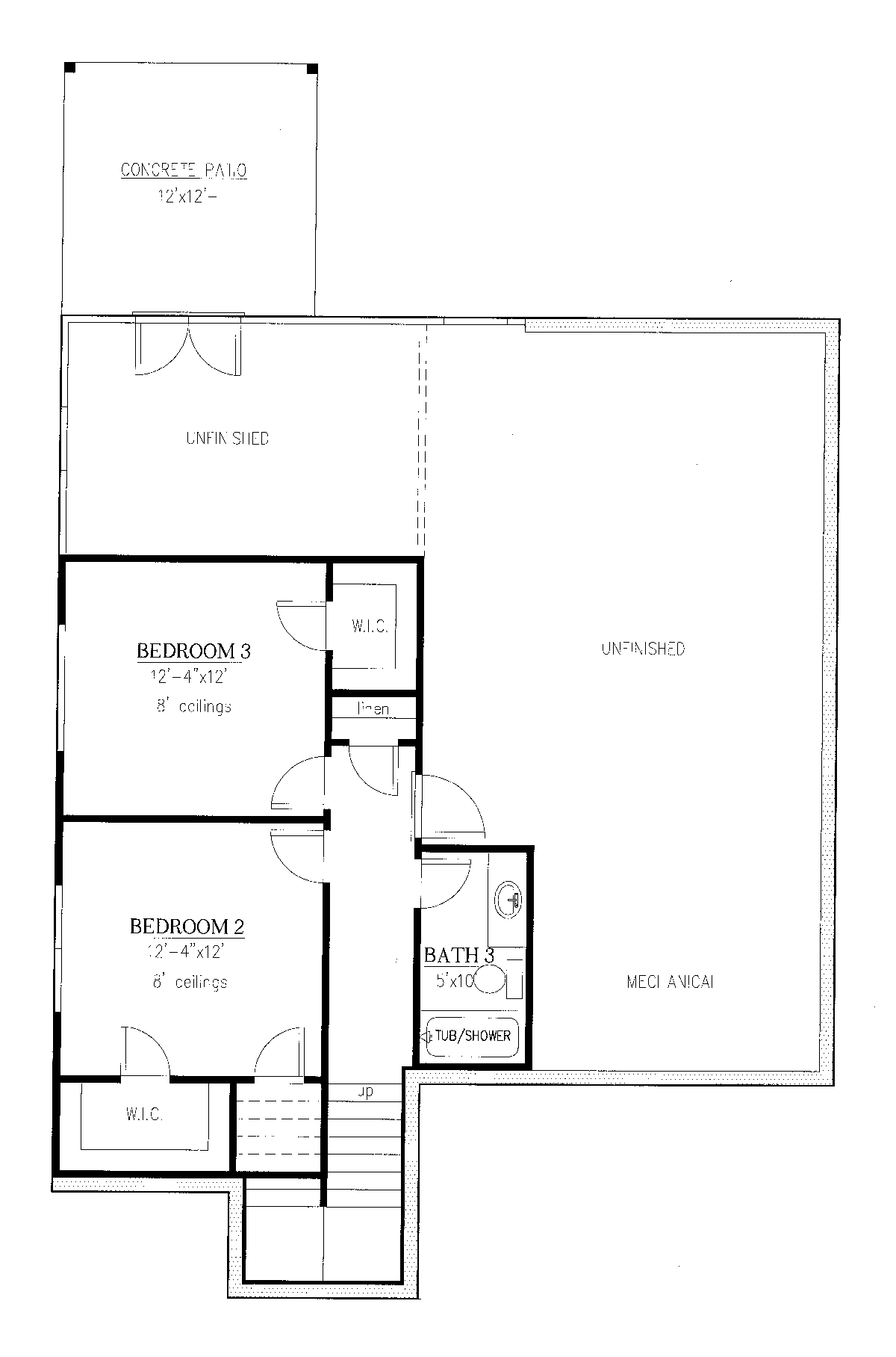 Bungalow Cottage Lower Level of Plan 52016