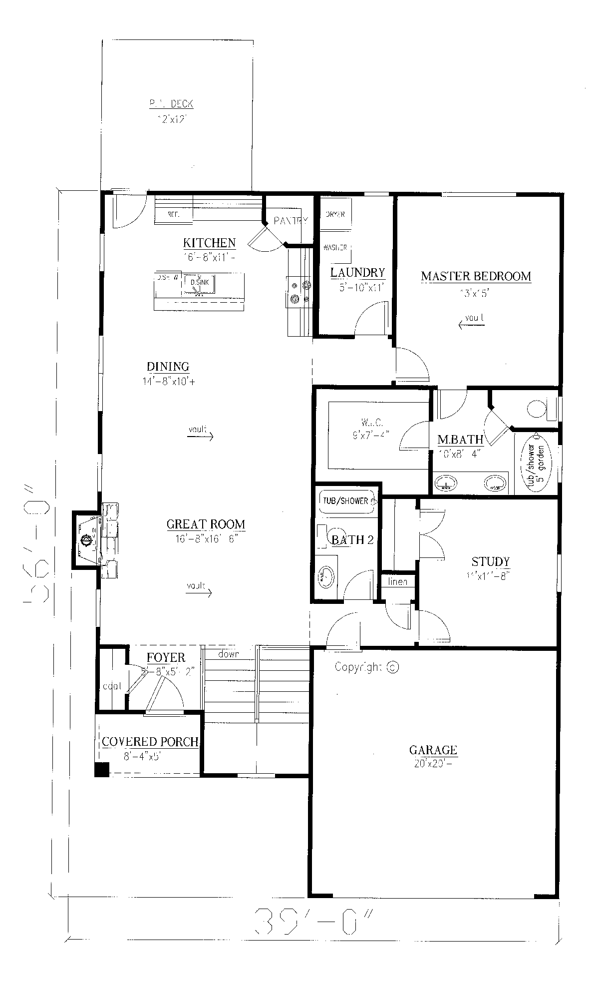Bungalow Cottage Level One of Plan 52016