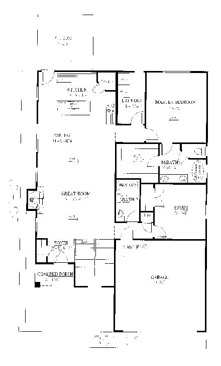 House Plan 52016 First Level Plan