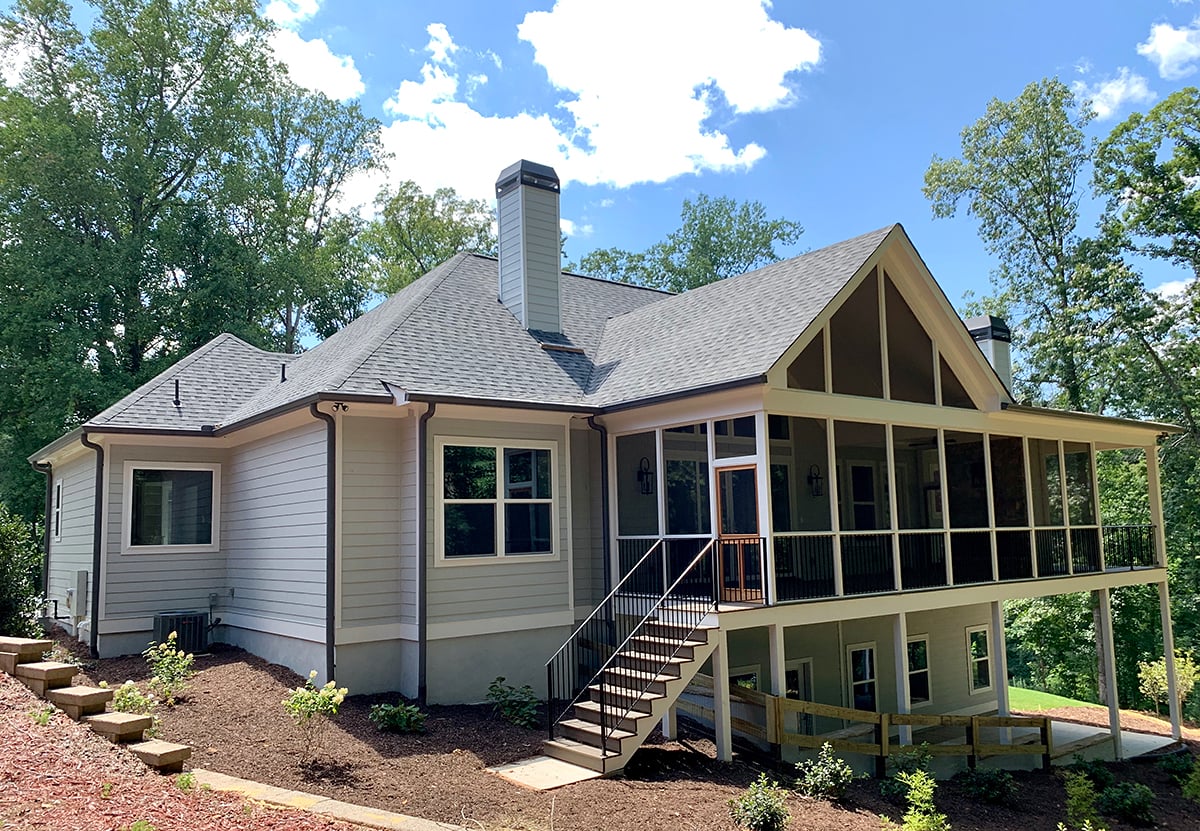 Country, Craftsman Plan with 4202 Sq. Ft., 4 Bedrooms, 4 Bathrooms, 4 Car Garage Rear Elevation