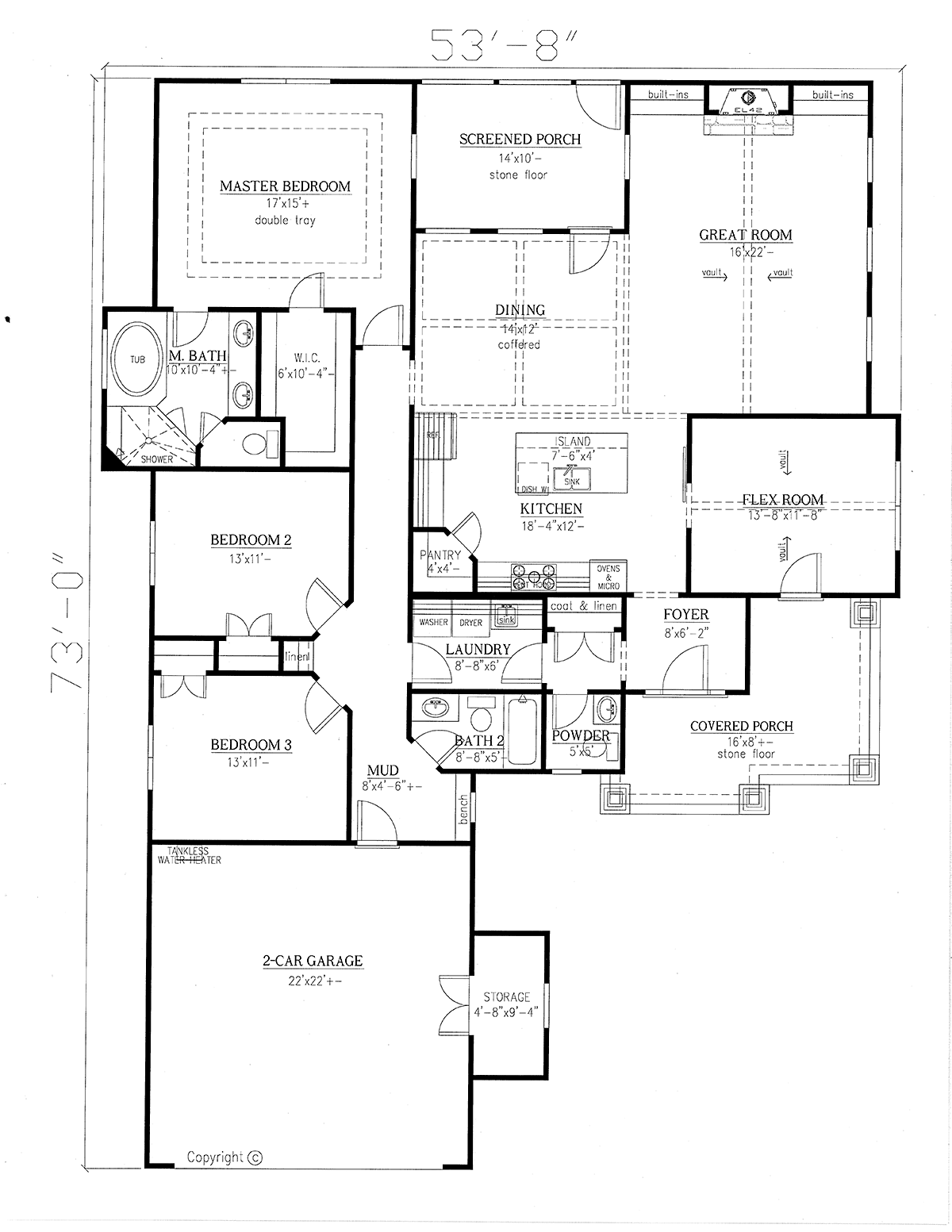 Country Craftsman Farmhouse Level One of Plan 52027